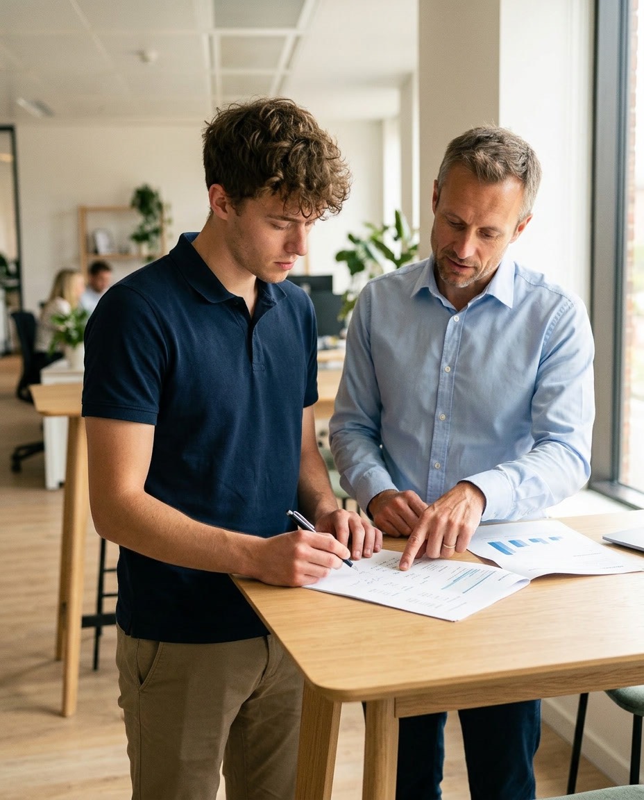 Twee collega's aan het werk