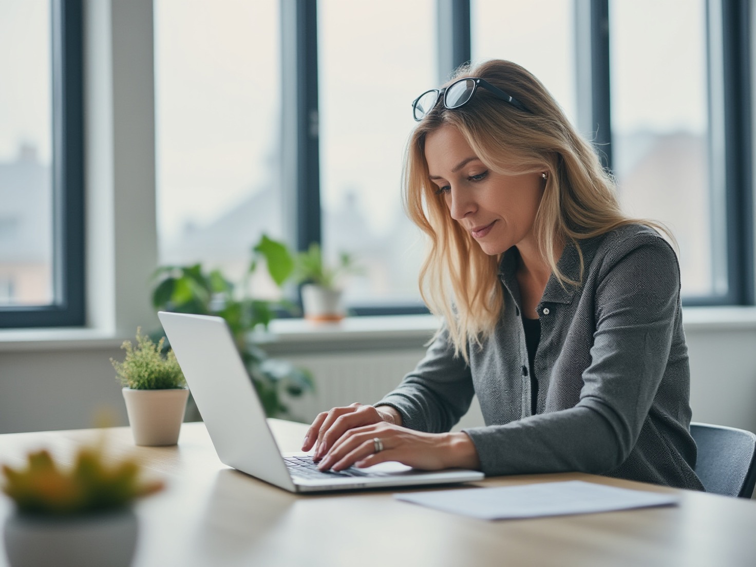 Adviseur bekijkt op een laptop waarop andere advieskantoren in Google gevonden worden