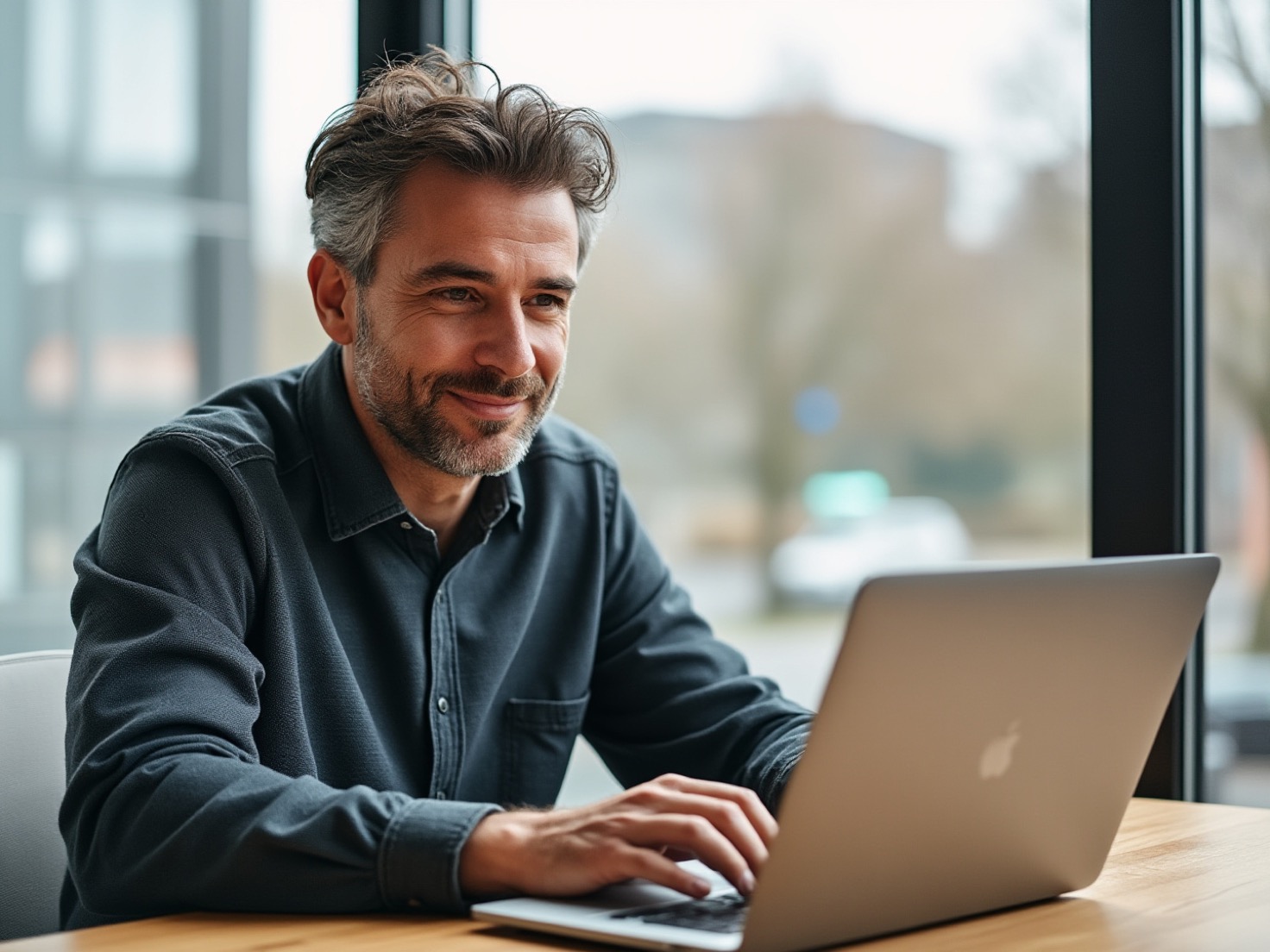 Financieel adviseur achter zijn bureau werkt aan de maandelijkse update voor zijn klanten